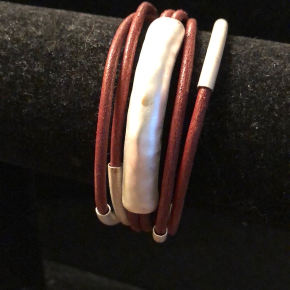 Merx Burnt Orange/White Bangle